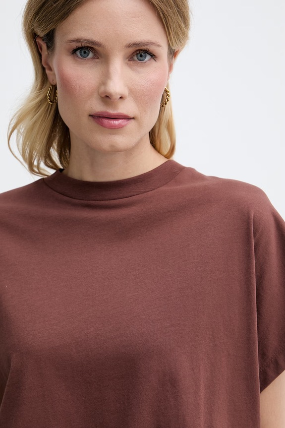 United Colors of Benetton majica ženska od pamuka smeđa 3096D1071