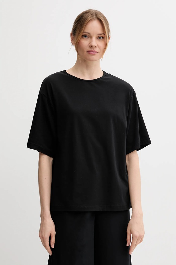 Μπλουζάκι United Colors of Benetton με ελαστάν μαύρο 3903D10AA