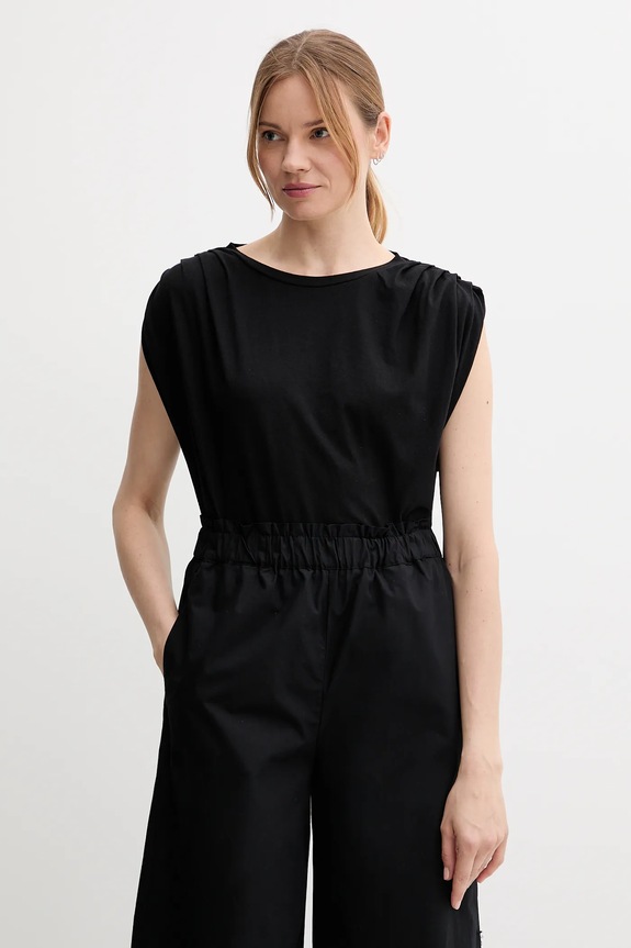 Βαμβακερό μπλουζάκι United Colors of Benetton βαμβάκι μαύρο 3096D10AB