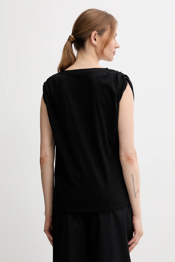 Ρούχα Βαμβακερό μπλουζάκι United Colors of Benetton 3096D10AB μαύρο