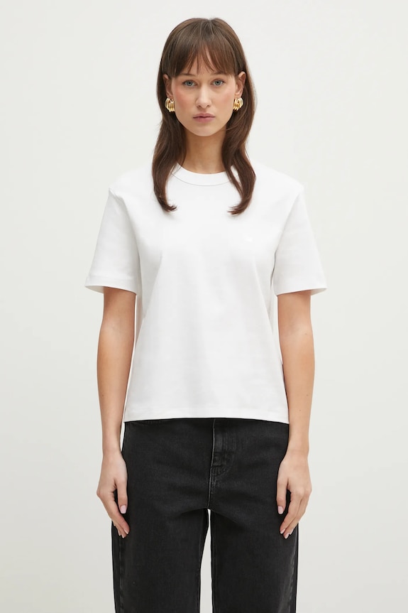 Carhartt WIP cotton t-shirt S/S Luca T-Shirt plain white I034633.02XX