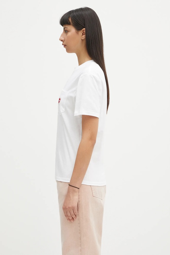 Carhartt WIP cotton t-shirt S/S Pocket Heart T-Shirt I032180.1WZXX white SS25