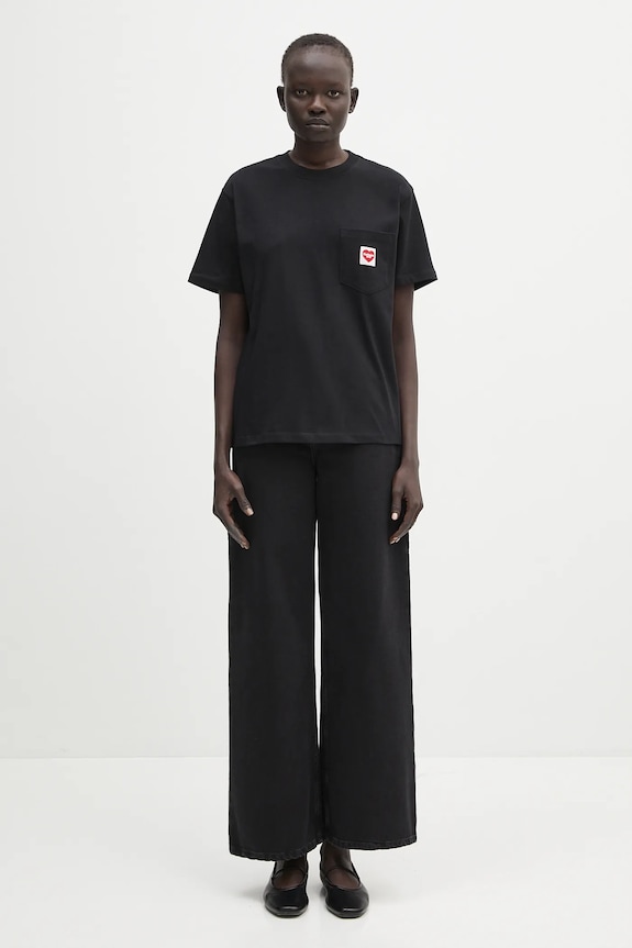 Bavlněné tričko Carhartt WIP S/S Pocket Heart T-Shirt I032180.1V2XX černá