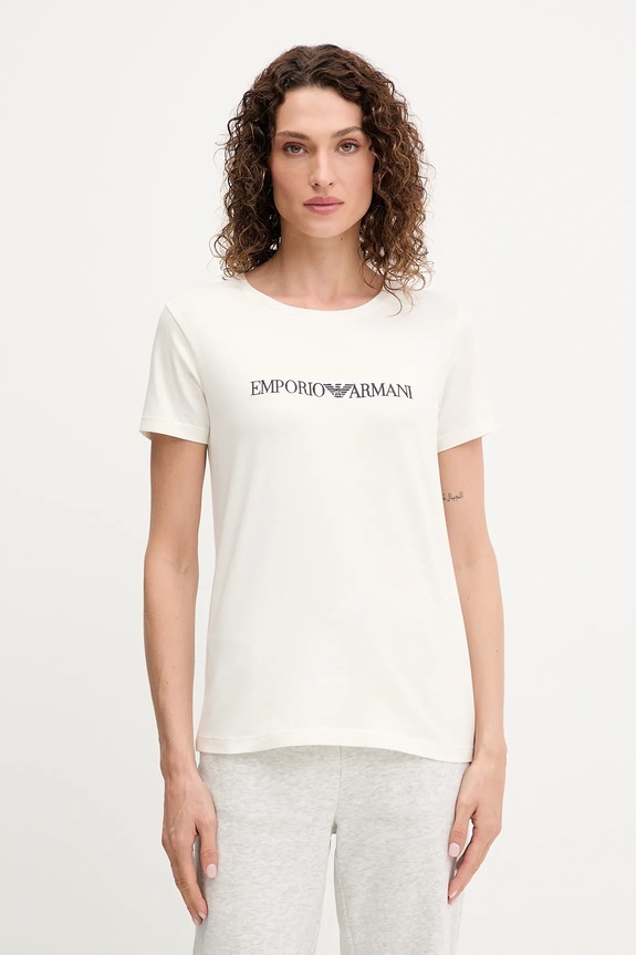 Emporio Armani Underwear tricou lounge print bej EW000408.AF10881