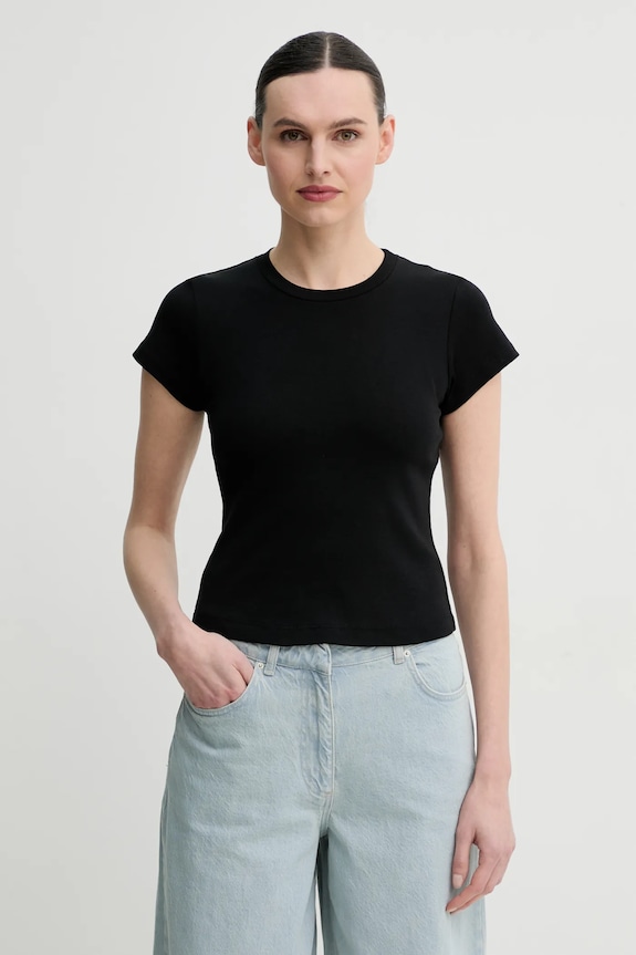 A.L.C. tricou din bumbac Avery uni negru 8KTOP00851