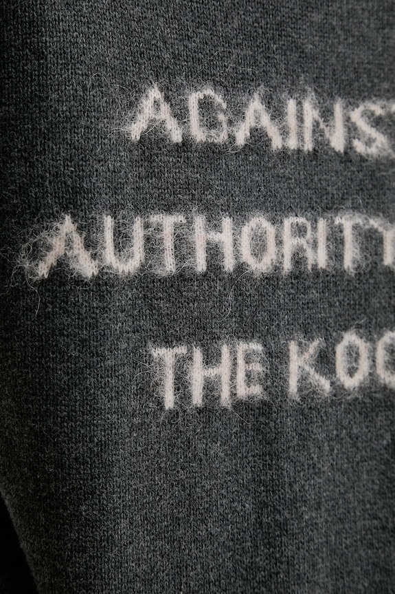 The Kooples gyapjúkeverék pulóver FPUL30012K szürke