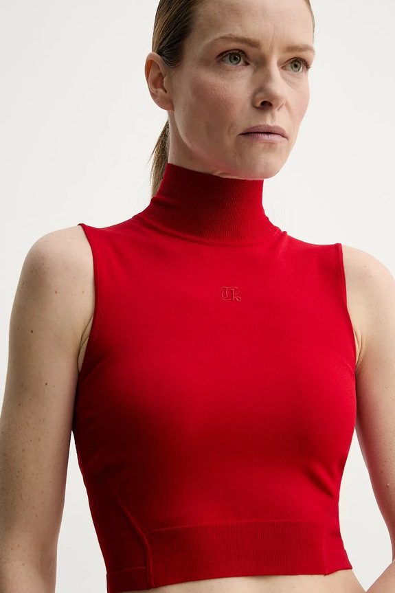 Μπλουζάκι The Kooples slim κόκκινο FTOP30005K