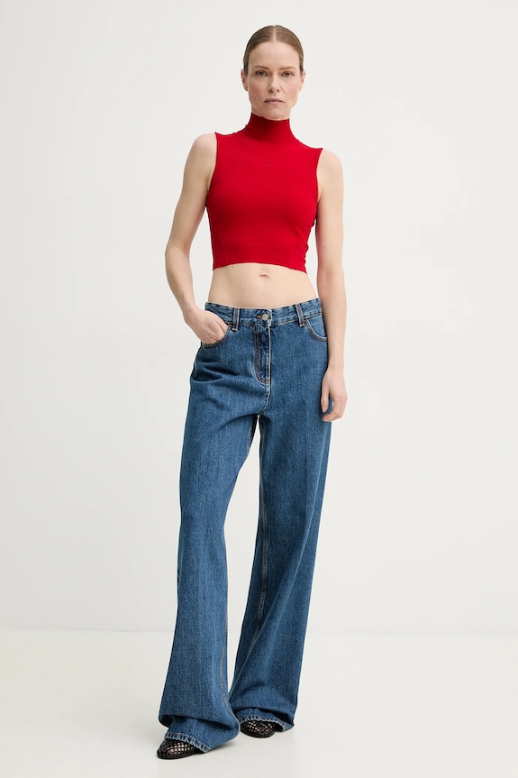 Μπλουζάκι The Kooples FTOP30005K κόκκινο SS25