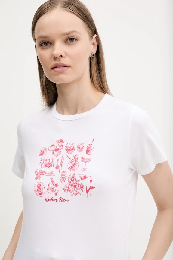 Βαμβακερό μπλουζάκι Abercrombie & Fitch λευκό KI157.5109.100