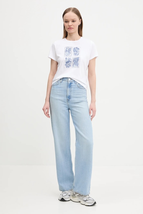 Βαμβακερό μπλουζάκι Abercrombie & Fitch KI157.5201.100 λευκό SS25