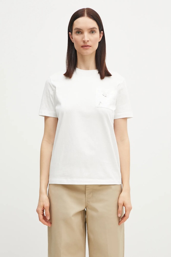 Kenzo t-shirt in cotone regolare bianco FF52TS1504SG.02