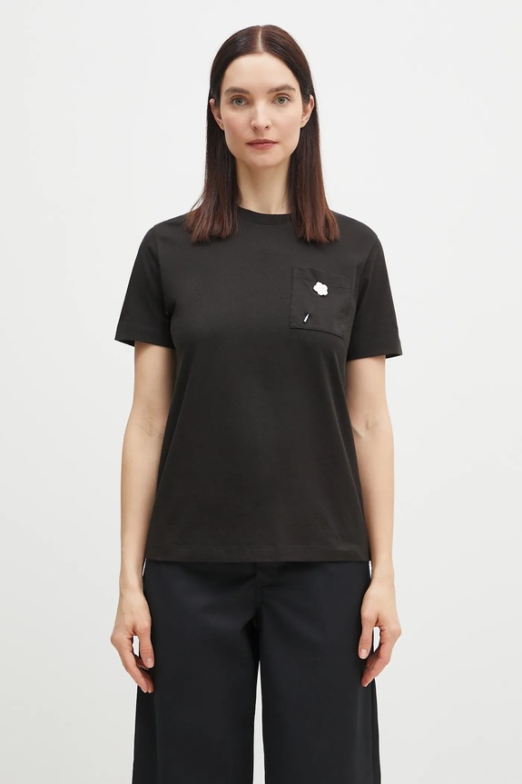 Kenzo t-shirt in cotone regolare nero FF52TS1504SG.99J