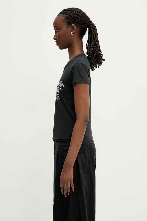 MM6 Maison Margiela t-shirt bawełniany S62GD0199.M20108.899 czarny AW25