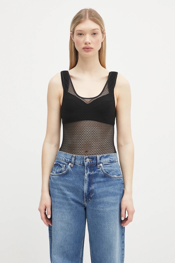 Anine Bing body Alysha Bodysuit uni negru A.10.10685