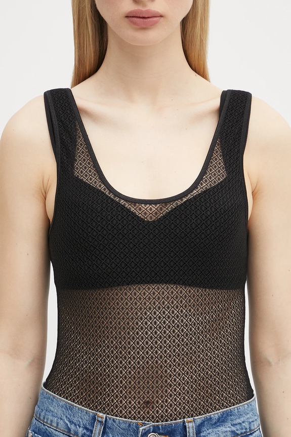 Anine Bing body Alysha Bodysuit negru A.10.10685