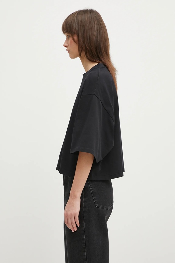 Anine Bing cotton t-shirt Myers Cropped Tee Framed Monogram A.08.10920 black AA00