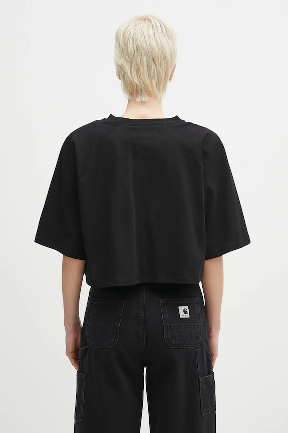 Clothing Fiorucci cotton t-shirt Logo Label Cropped Padded U02SPTSH106CJ01BK01 black