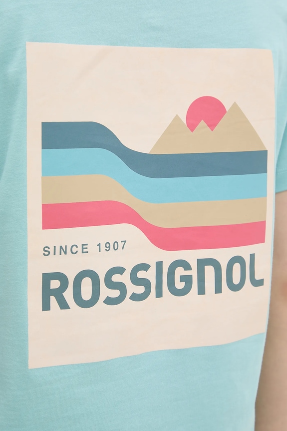 Βαμβακερό μπλουζάκι Rossignol Waterfall RLNWY13 τιρκουάζ