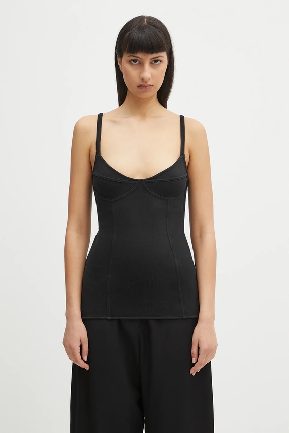 Our Legacy cotton top Cami Tank cotton black W2256CW