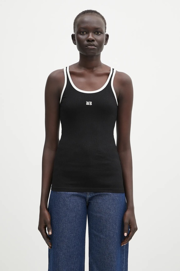 Wales Bonner top Sonic Vest z elastanem czarny WS25JE38.JE02.999