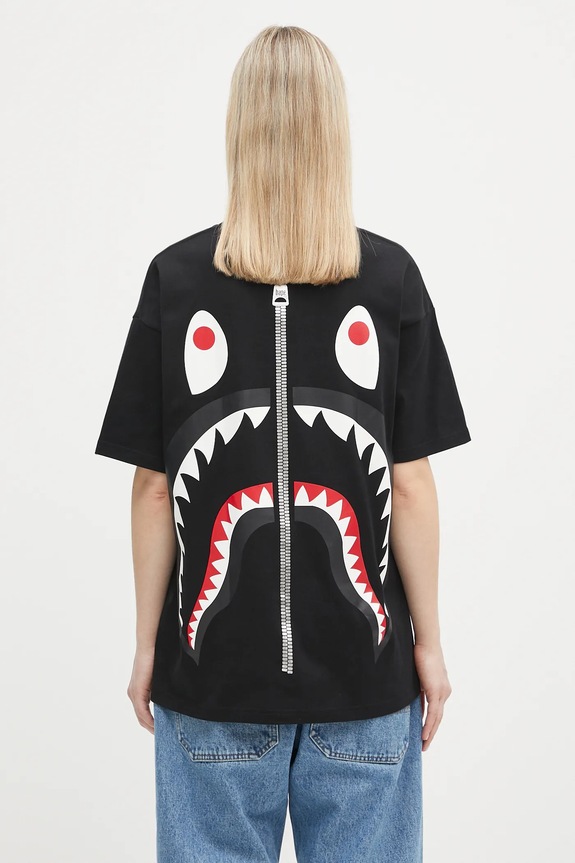 Abbigliamento A Bathing Ape t-shirt in cotone Big Shark Oversized 1L30209009 nero