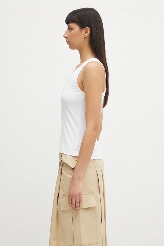 Palm Angels top Classic Logo Rib PWAC020C99FAB0010110 bianco SS25