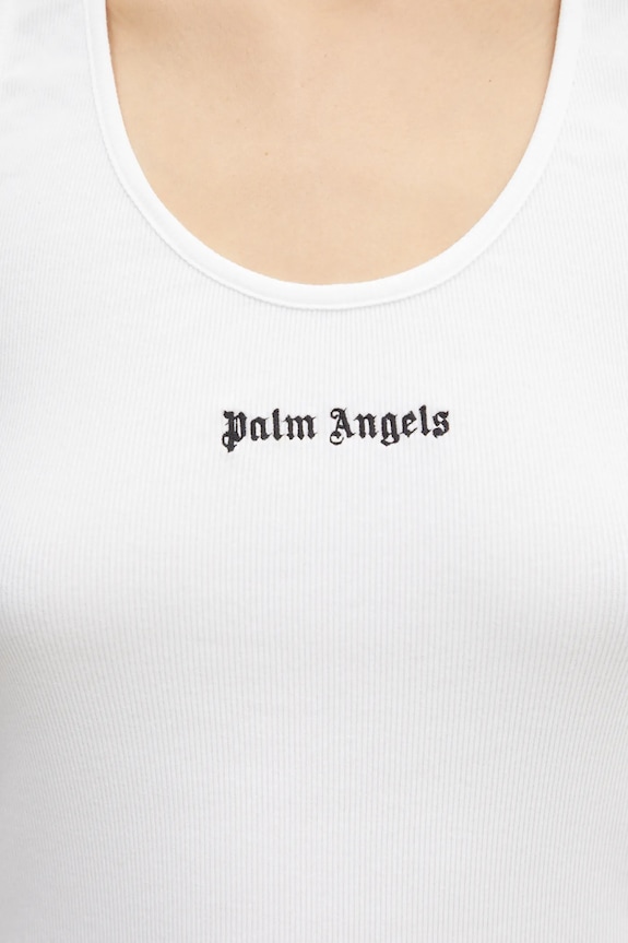 Palm Angels top Classic Logo Rib bianco PWAC020C99FAB0010110