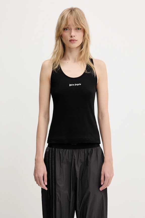 Топ Palm Angels Classic Logo Rib вталена черен PWAC020C99FAB0011003