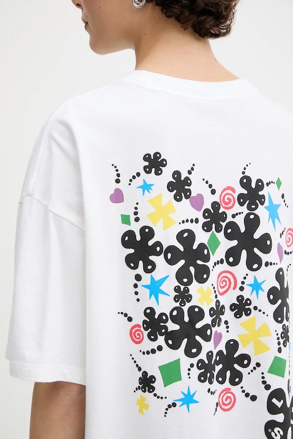 Levi's t-shirt bawełniany GRAPHIC SHORT STACK TEE biały A4924