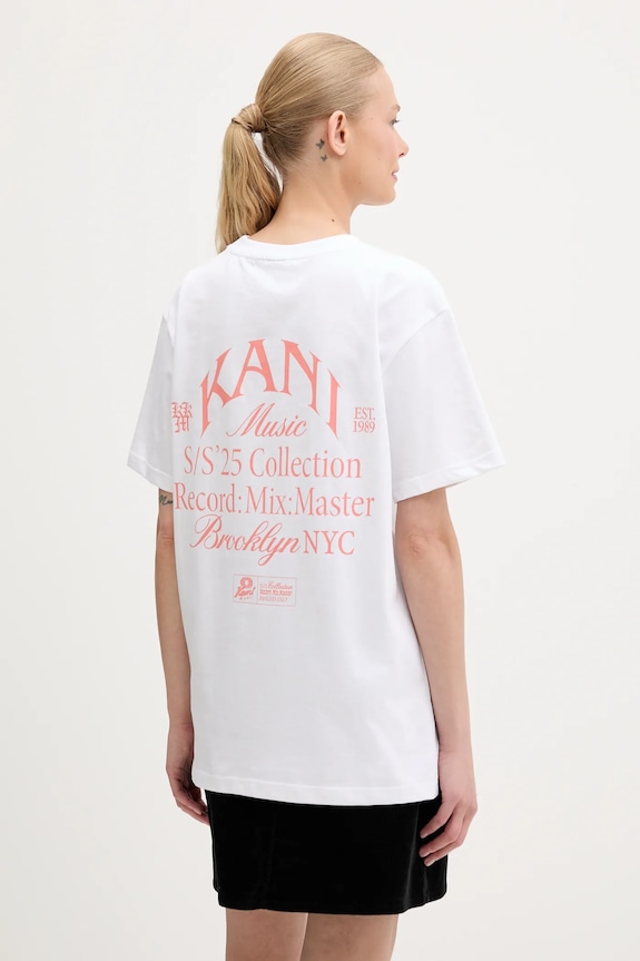 Karl Kani t-shirt bawełniany aplikacja biały PD00005459
