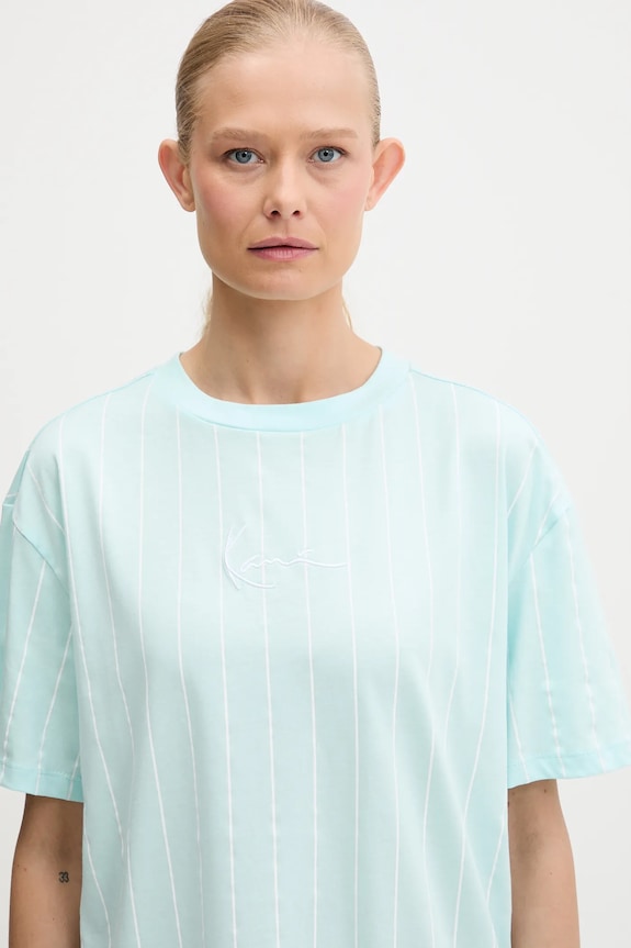 Karl Kani t-shirt bawełniany turkusowy PD00005464