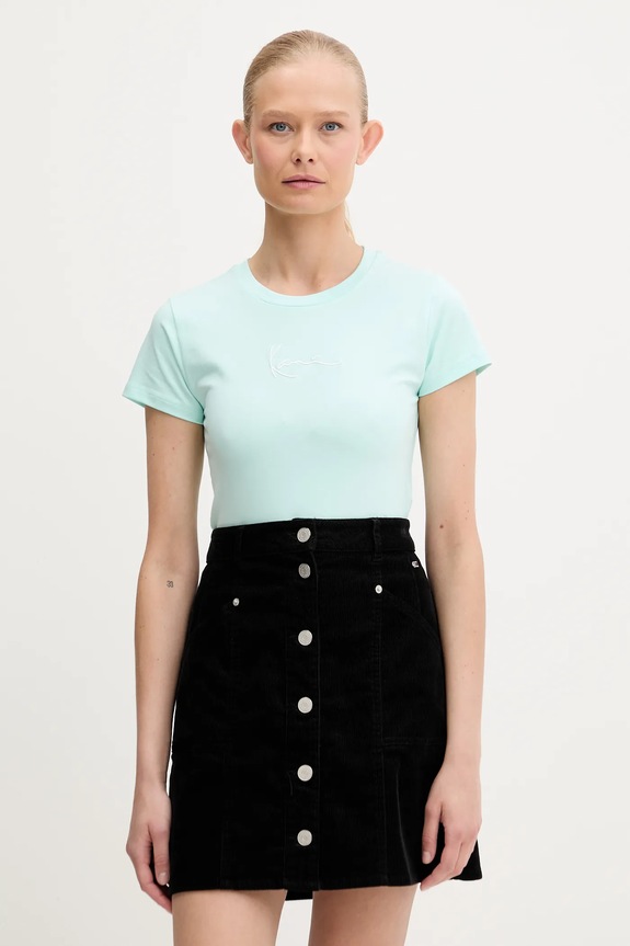 Karl Kani t-shirt aplikacja turkusowy PD00005467