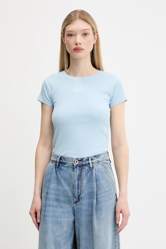 Karl Kani t-shirt z elastanem niebieski PD00005452