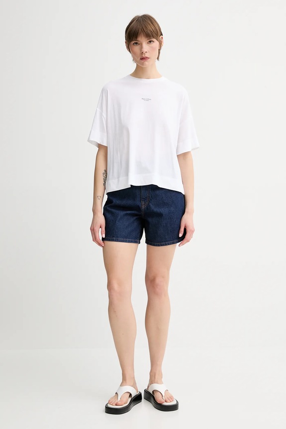 Marc O'Polo t-shirt bawełniany 504206751235 biały SS25