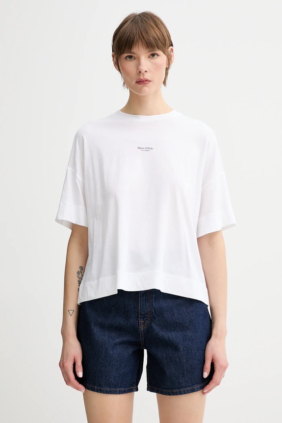 Odzież Marc O'Polo t-shirt bawełniany 504206751235 biały