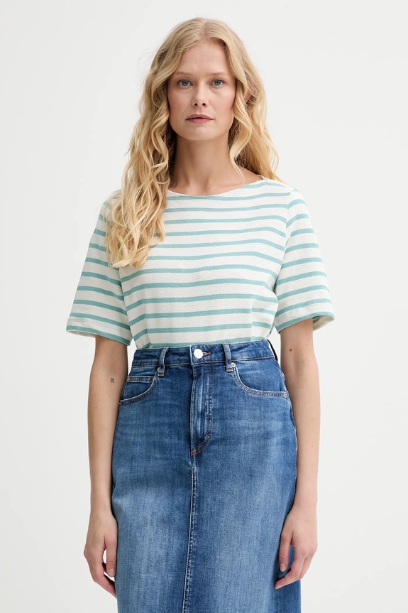 Marc O'Polo t-shirt in cotone regolare turchese 516204051243