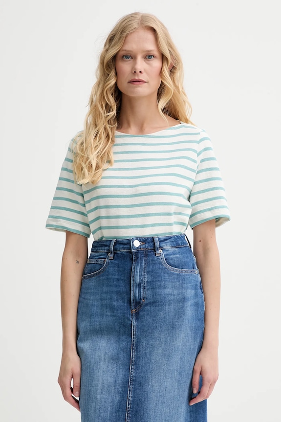 Marc O'Polo t-shirt in cotone regolare turchese 516204051243