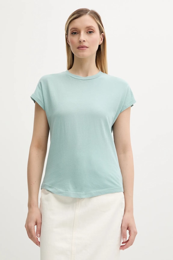 Marc O'Polo t-shirt bawełniany bawełna turkusowy 516210051549