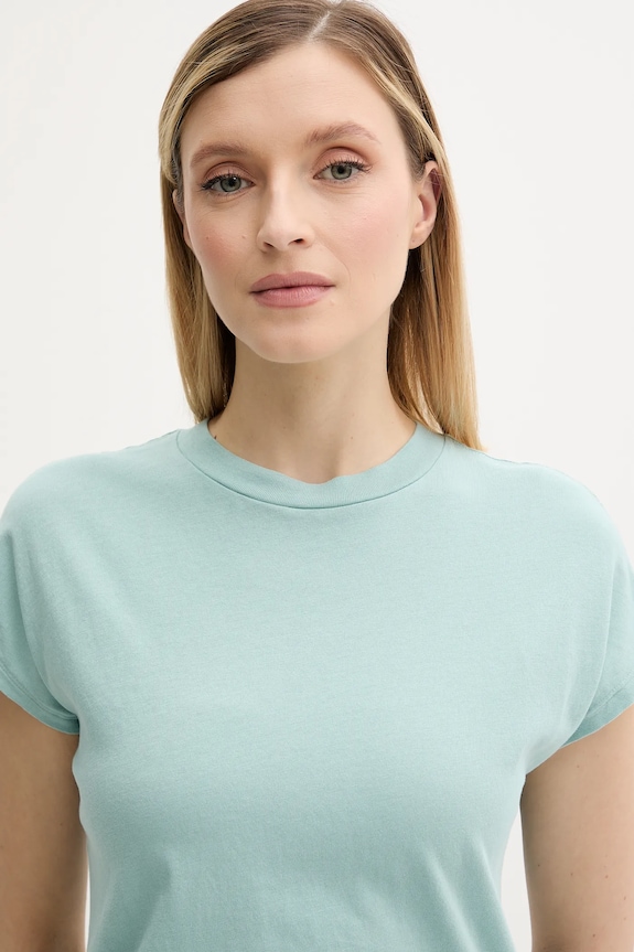 Marc O'Polo t-shirt bawełniany turkusowy 516210051549