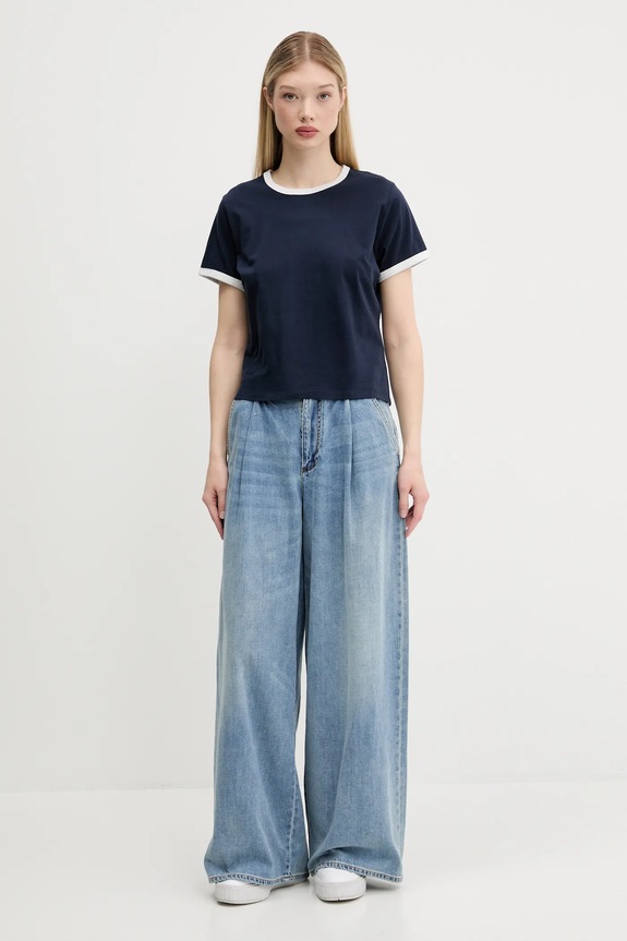 Abercrombie & Fitch t-shirt bawełniany KI139.5529.210 granatowy SS25