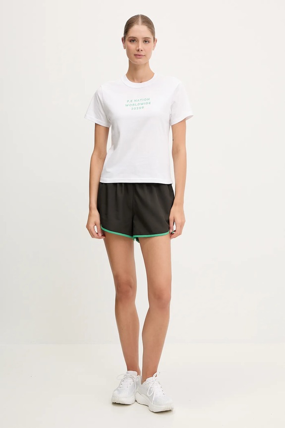 P.E Nation tricou din bumbac Compact 252T158 alb SS25