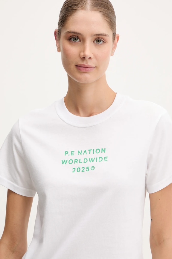 P.E Nation tricou din bumbac Compact alb 252T158
