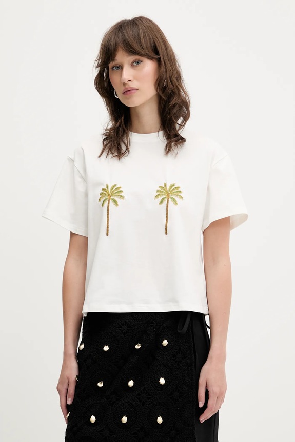 Never Fully Dressed tricou imprimeu alb NFDTO1726