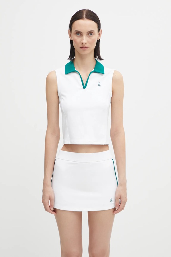 Топ Sporty & Rich Src Sports Polo з еластаном білий TO024621302WH27