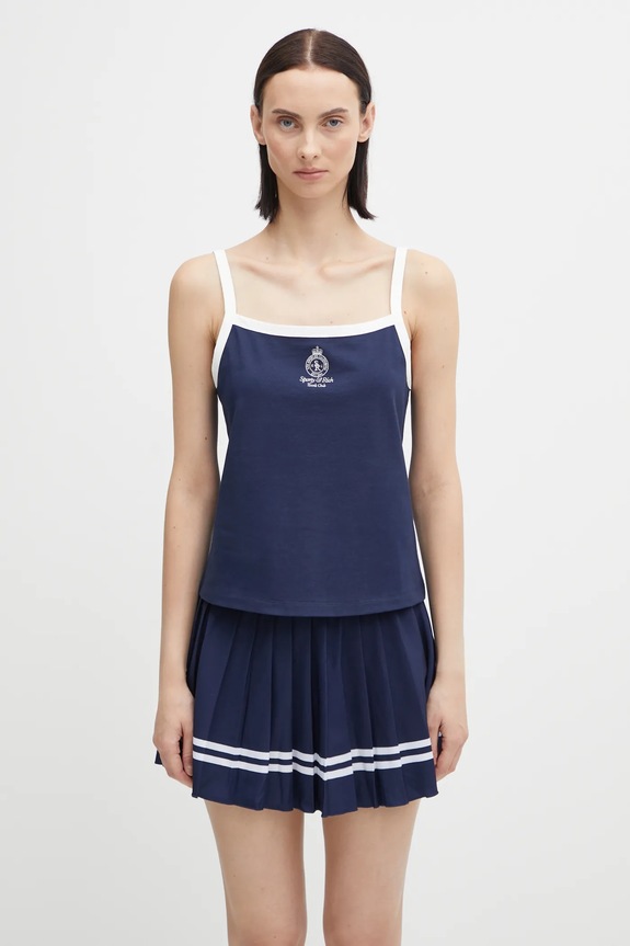Sporty & Rich top Crown Tennis Pique Tank regular navy TO079621304BL107
