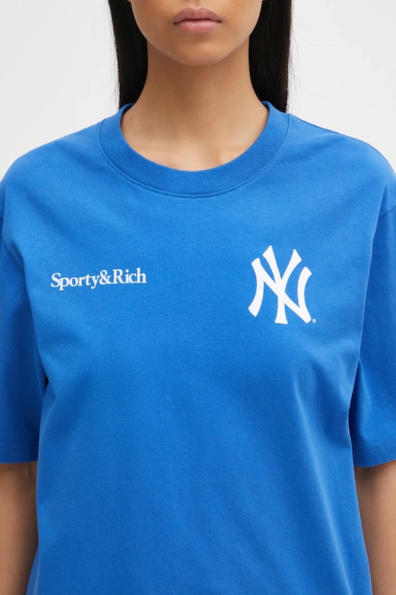 Sporty & Rich t-shirt bawełniany Champions niebieski TO043623633BL120