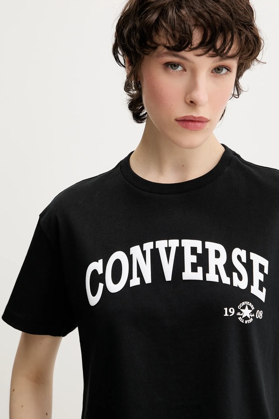 Бавовняна футболка Converse чорний 10026367.A02