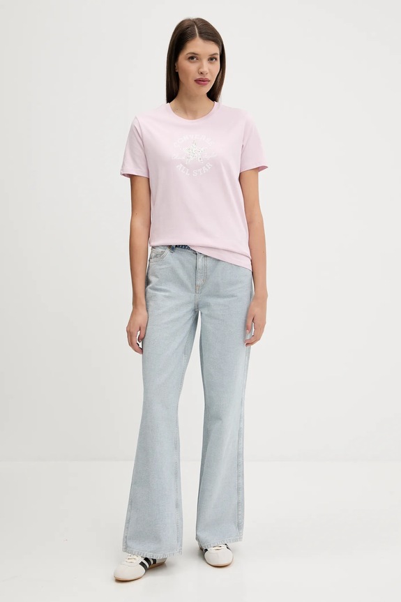 Converse t-shirt bawełniany 10027751.A03 różowy SS25