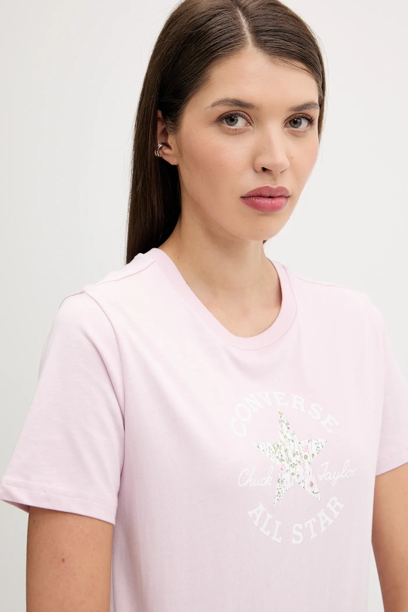 Converse t-shirt bawełniany różowy 10027751.A03