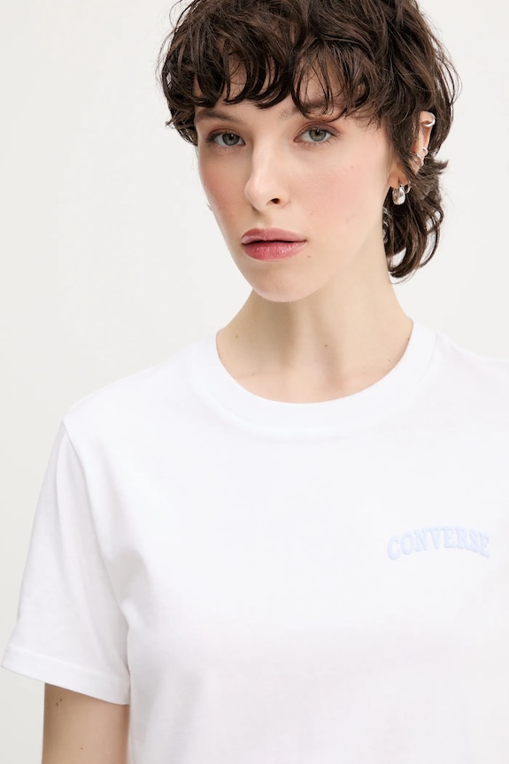 Хлопковая футболка Converse белый 10028336.A01